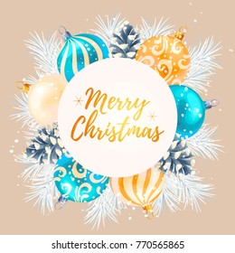 Merry christmas greeting postcard