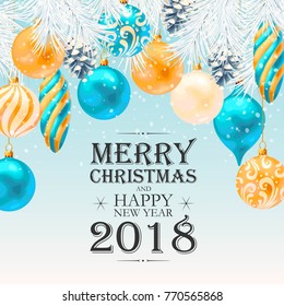 Merry christmas greeting postcard