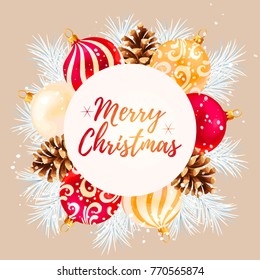 Merry christmas greeting postcard