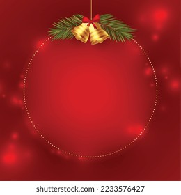 merry christmas greeting red background with jingle and image space 