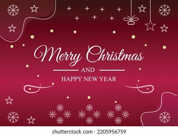 Merry christmas Greeting with Red Color background , vector file