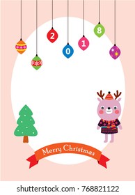 merry christmas greeting with reindeer graphic