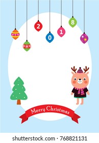 merry christmas greeting with reindeer graphic