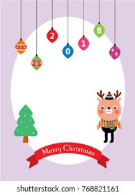 merry christmas greeting with reindeer graphic