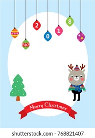 merry christmas greeting with reindeer graphic