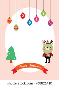 merry christmas greeting with reindeer graphic