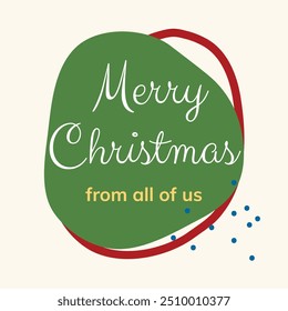 Merry Christmas greeting template, festive Instagram post vector