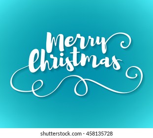 Merry Christmas greeting text vector illustration. Vintage classic letters calligraphy poster card banner design.