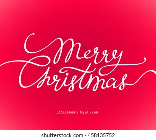 Merry Christmas greeting text vector illustration. Vintage classic letters calligraphy poster card banner design.