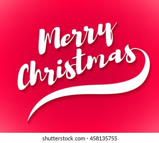 Merry Christmas greeting text vector illustration. Vintage classic letters calligraphy poster card banner design.