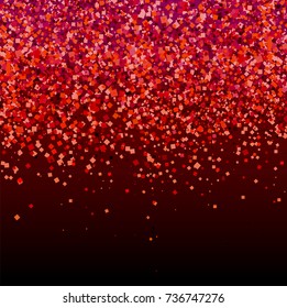 Merry Christmas  greeting vector illustration with red  confetti