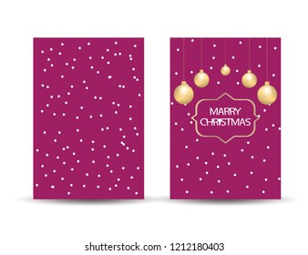 Merry Christmas  greetings card with Christmas symbols and elements. Winter holidays congratulation template.
