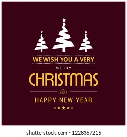 Merry Christmas greetings design with dark background vector