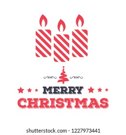Merry Christmas greetings design with white background vector