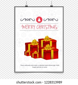 Merry Christmas greetings design with white background vector