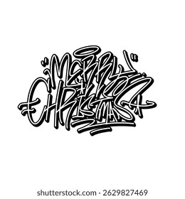 Merry Christmas greetings in graffiti style