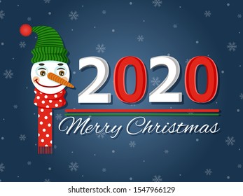 Merry Christmas greetings and Happy new year 2020. logo for your clendar and Template for brochures