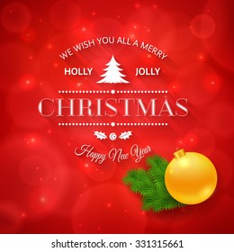 Merry Christmas greetings logo on colorful background. Christmas design made in vector