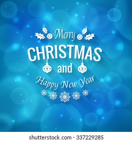 Merry Christmas greetings logo on colorful background. Christmas design made in vector