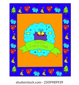 Merry Christmas greetings with photos frame 