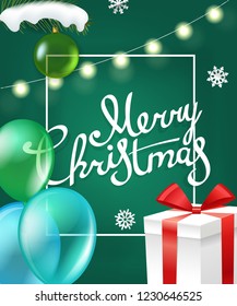 Merry Christmas greetings. Vector greeting card