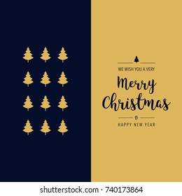 merry christmas gretting text card type gold blue 