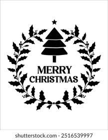 Merry Christmas groovy wavy Typography t shirt design