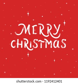 Merry Christmas - grunge hand lettering inscription vector.