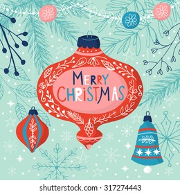 Merry Christmas hand drawing vector illustration
