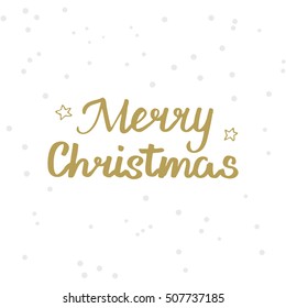 Merry Christmas. Hand drawn brush lettering. Lettering for your designs: posters, invitations, cards, etc. Vector illustration.