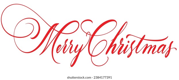 Merry christmas hand drawn calligraphy text lettering vector eps