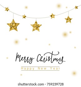Merry Christmas hand drawn cards, illustrations and icons, lettering design collection.Christmas greeting card with calligraphy. Handwritten modern brush lettering. Hand drawn design elements.