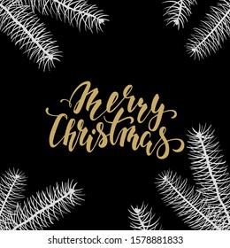 Merry Christmas. Hand drawn creative calligraphy, brush pen lettering. design holiday greeting cards and invitations of Merry Christmas and Happy New Year, banner, poster, logo, seasonal holiday