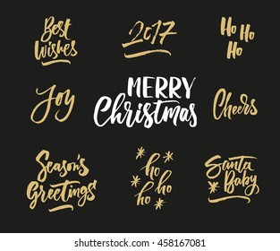 Merry Christmas. Hand drawn creative calligraphy and brush pen lettering. Can be used for cards, prints, posters, stamps, advertisement, blogs, banners, etc.