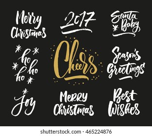 Merry Christmas. Hand drawn creative calligraphy and brush pen lettering. Can be used for cards, prints, posters, stamps, advertisement, blogs, banners, etc.