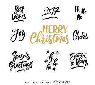 Merry Christmas. Hand drawn creative calligraphy and brush pen lettering. Can be used for cards, prints, posters, stamps, advertisement, blogs, banners, etc.