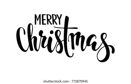 Merry Christmas. Hand drawn creative calligraphy and brush pen lettering. design for holiday greeting cards and invitations of the Merry Christmas and Happy New Year, banner, logo, seasonal holiday.