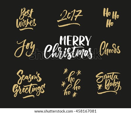 Merry Christmas. Hand drawn creative calligraphy and brush pen lettering. Can be used for cards, prints, posters, stamps, advertisement, blogs, banners, etc.