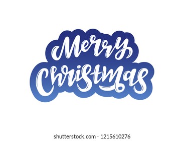 Merry Christmas hand drawn lettering. Good for banner, poster, flyer, greeting card, web design. Vector illustration.
