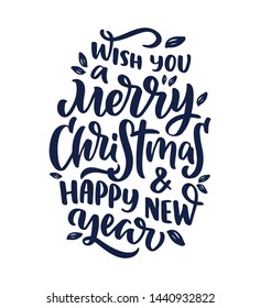 Merry Christmas hand drawn lettering. Xmas red, lettering. Calligraphy on white background. Composition for banner, postcard, poster design element stories, posts, etc. Vector eps10