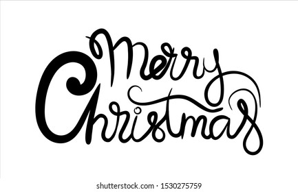 Merry Christmas Hand Drawn Lettering Banner Stock Vector (royalty Free 