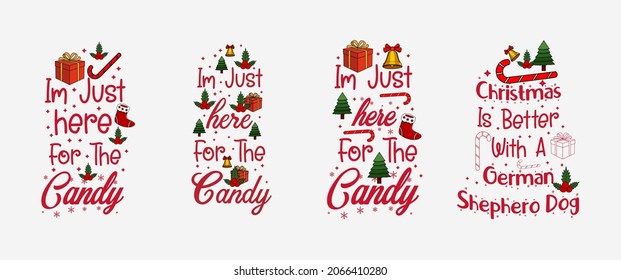 Merry Christmas hand drawn lettering banner set. Christmas typography element set.