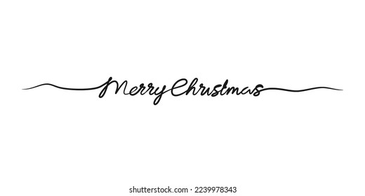 Merry christmas hand drawn lettering, Merry christmas continuous one line art