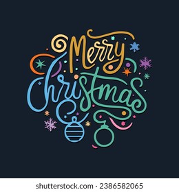Merry Christmas hand drawn lettering