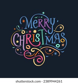 Merry Christmas hand drawn lettering