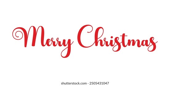 Merry Christmas hand drawn lettering with decoration, Xmas calligraphy on white background