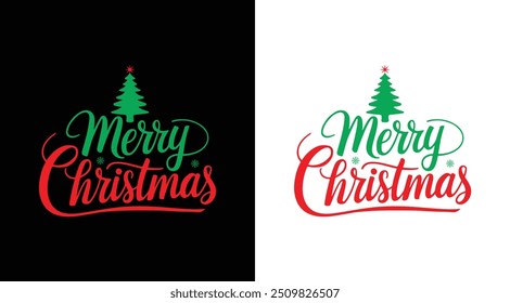 Merry Christmas hand drawn lettering t-shirt design