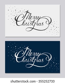 Merry Christmas - hand drawn lettering celebration card, banner, poster, background (vector eps 8)