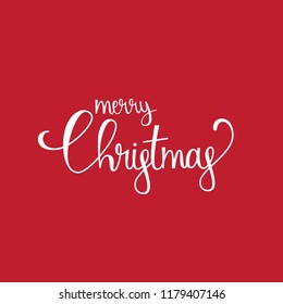 Merry Christmas hand drawn message. Merry Christmas sign. Merry Christmas greeting card.