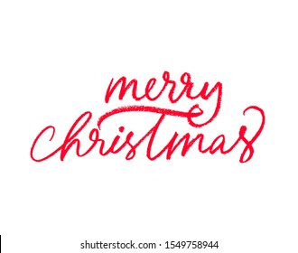 Merry Christmas Hand Drawn Modern Brush Stock Vector (Royalty Free ...